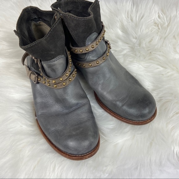 Alberto Fermani Stud Strap Gray Ankle Bootie 8 - Picture 3 of 8